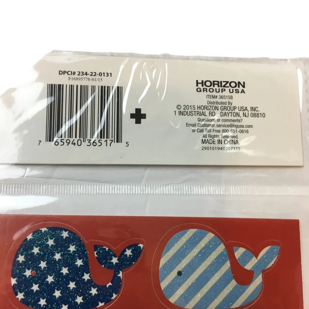 Patriotic Whale Glitter Stickers July 4th Stars Stripes Chevron 60 Total NEW